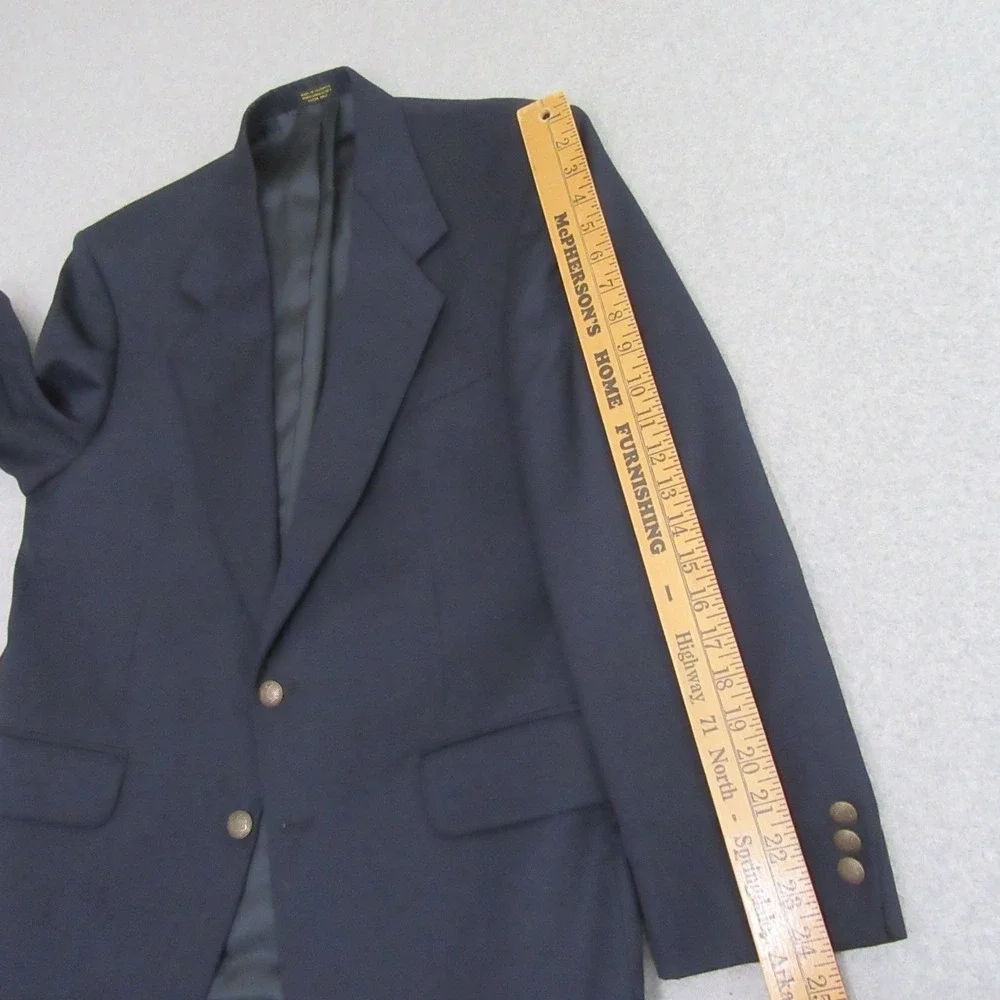 Oscar De La Renta Mens Classic Blue‎ Blazer 42S 100% Wool Sport Coat Ventless